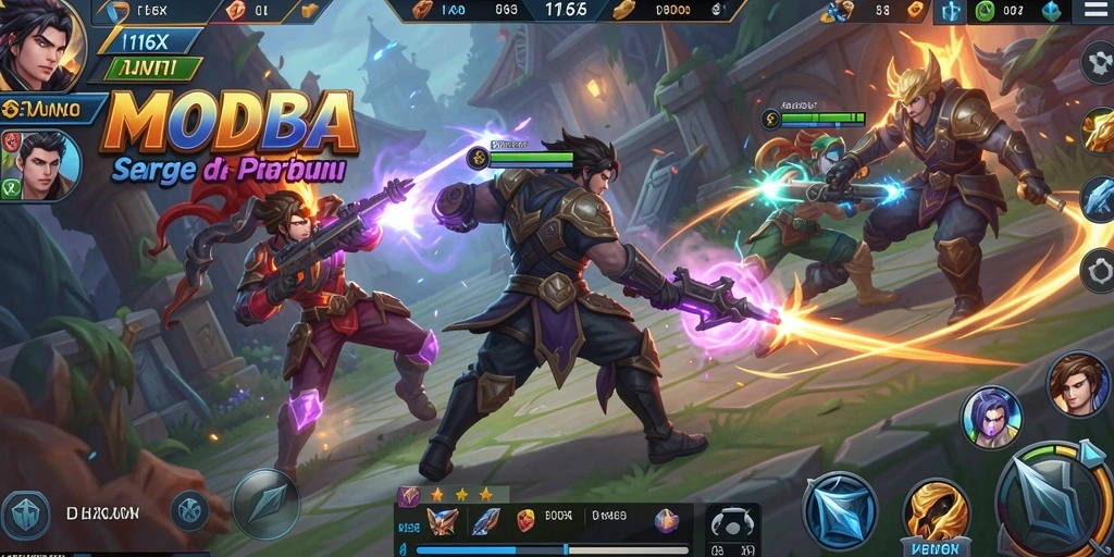 Tangkapan layar game MOBA yang menampilkan pertarungan epik.