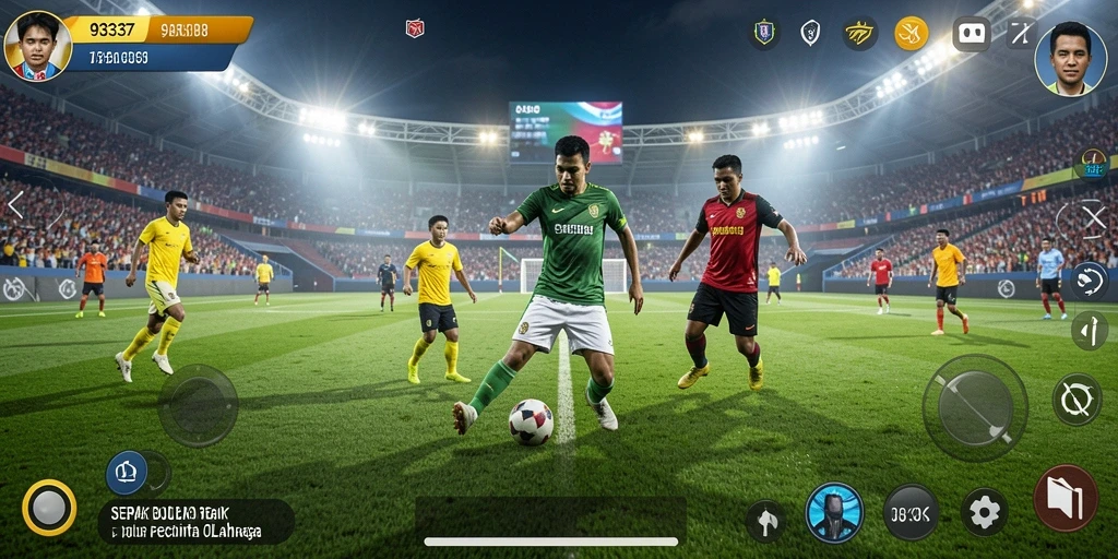 Tampilan gameplay mendebarkan dari 93337 yang penuh aksi sepak bola.