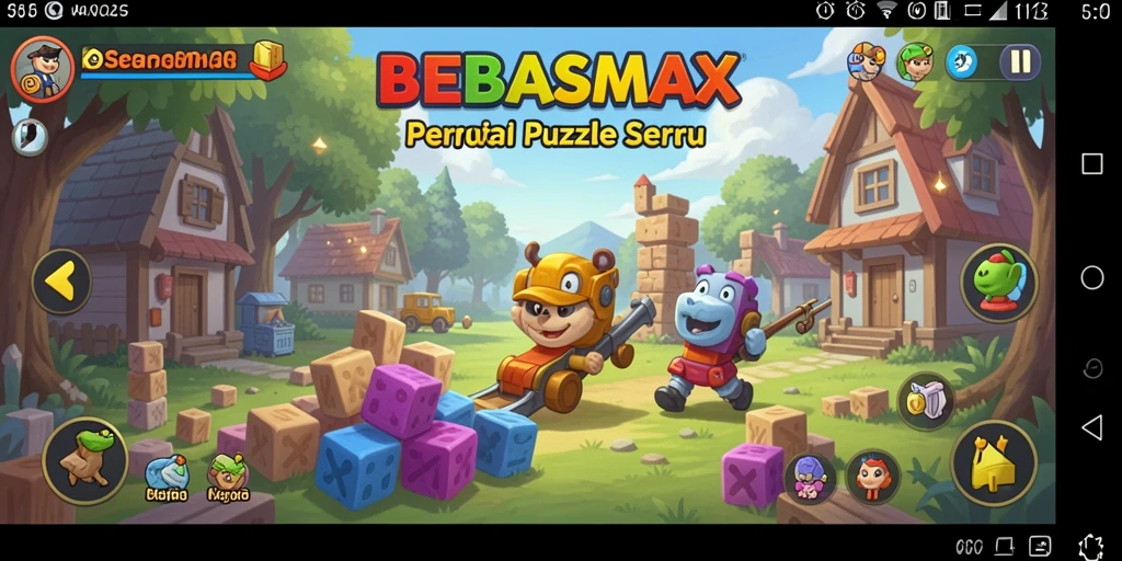 Tampilan gameplay BEBASMAX dengan berbagai teka-teki menantang.