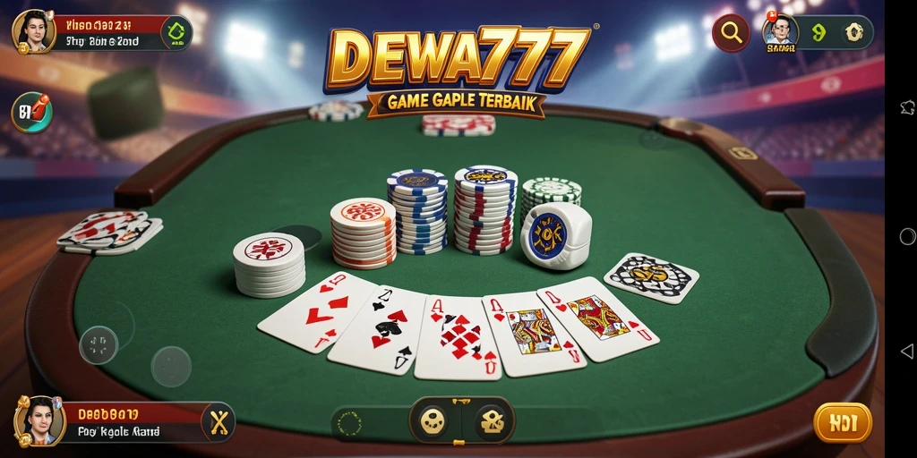 Tampilan gameplay seru dalam DEWA777 saat bermain Gaple.