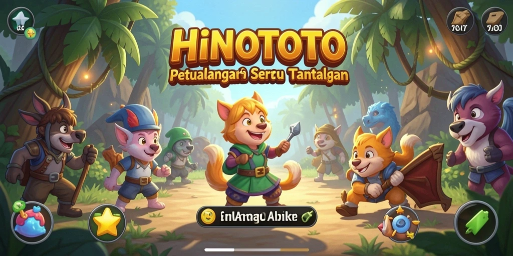 Tangkapan layar gameplay yang menampilkan petualangan seru di HINOTOTO.