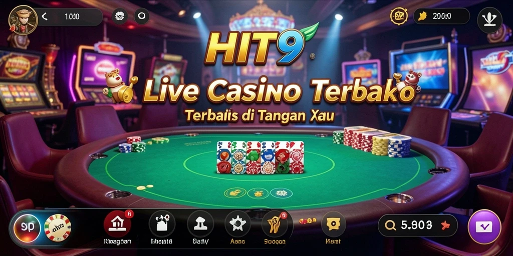 Screenshot menampilkan dealer live yang berinteraksi dengan pemain di HIT9.