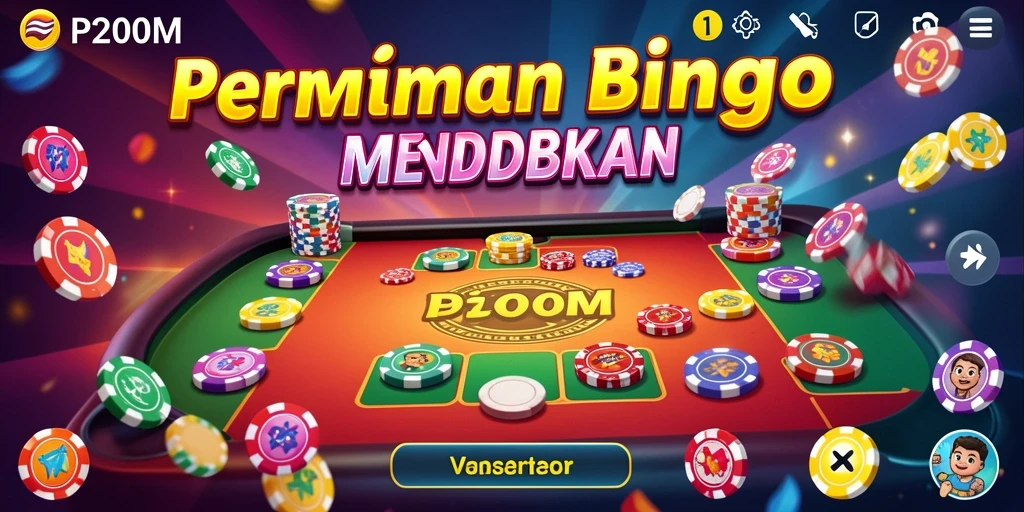 Tampilan gameplay seru dari P200M dengan suasana Bingo yang mendebarkan.