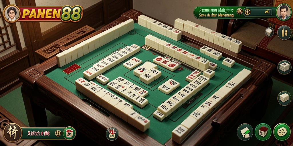 Tampilan gameplay PANEN88 dengan grafis Mahjong yang fantastis.