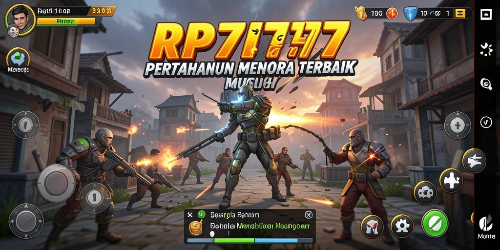 Screenshot dari gameplay Tower Defense RP777 yang mendebarkan.