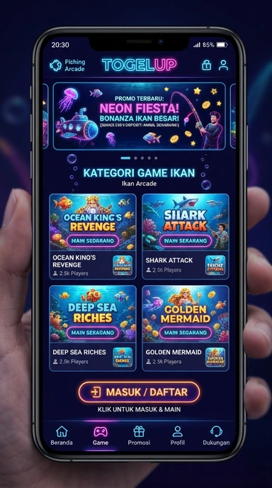 Tampilan antarmuka sederhana dari aplikasi togelup.