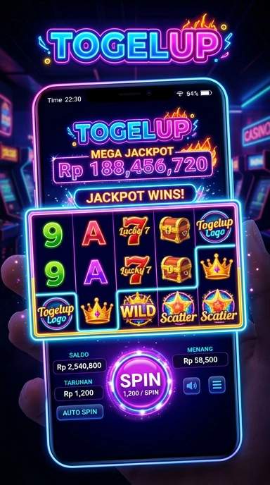 Dasbor aplikasi togelup dengan berbagai pilihan yang tersedia.